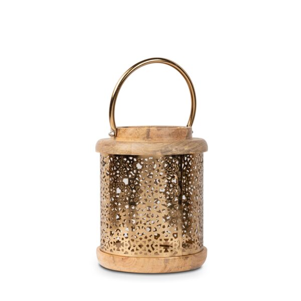 Farol de madera y metal pequeño