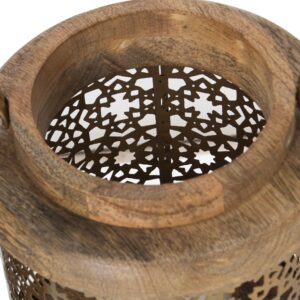 Farol de madera y metal grande