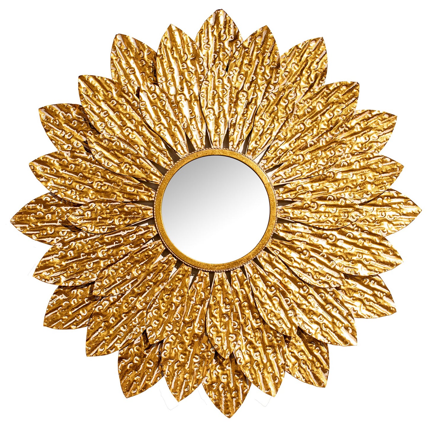 Espejo pétalos dorado