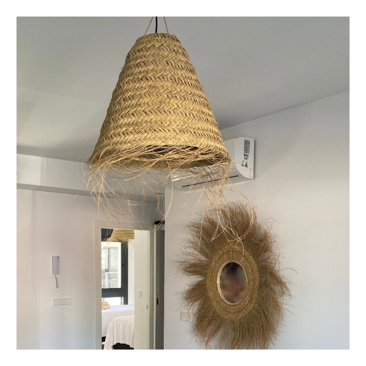 Pantalla cónica alta flecos