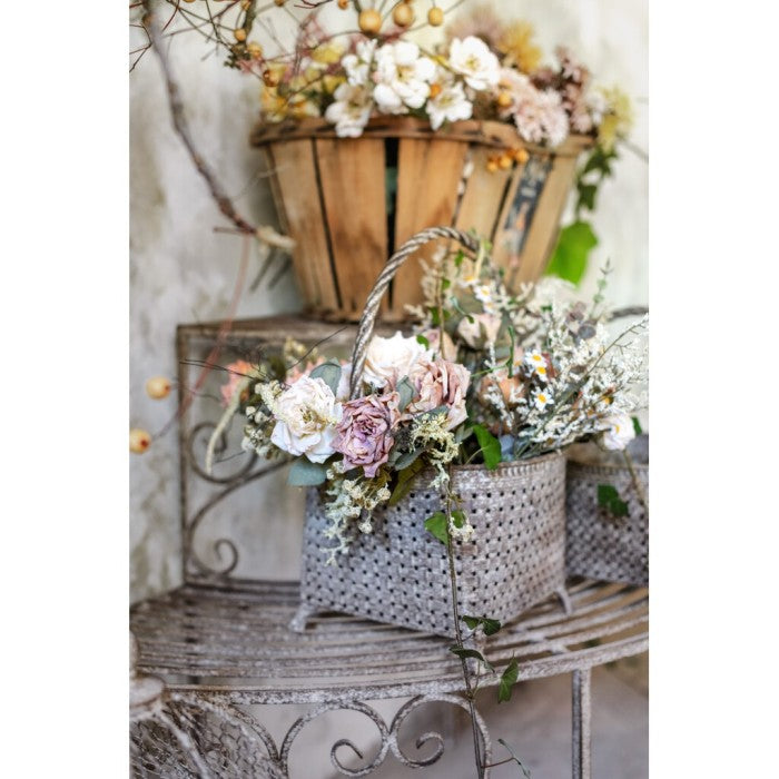 Cesta metálica decorativa - pequeña
