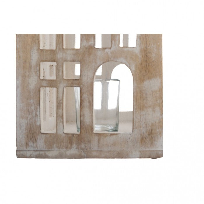 Portavelas casita de madera - grande