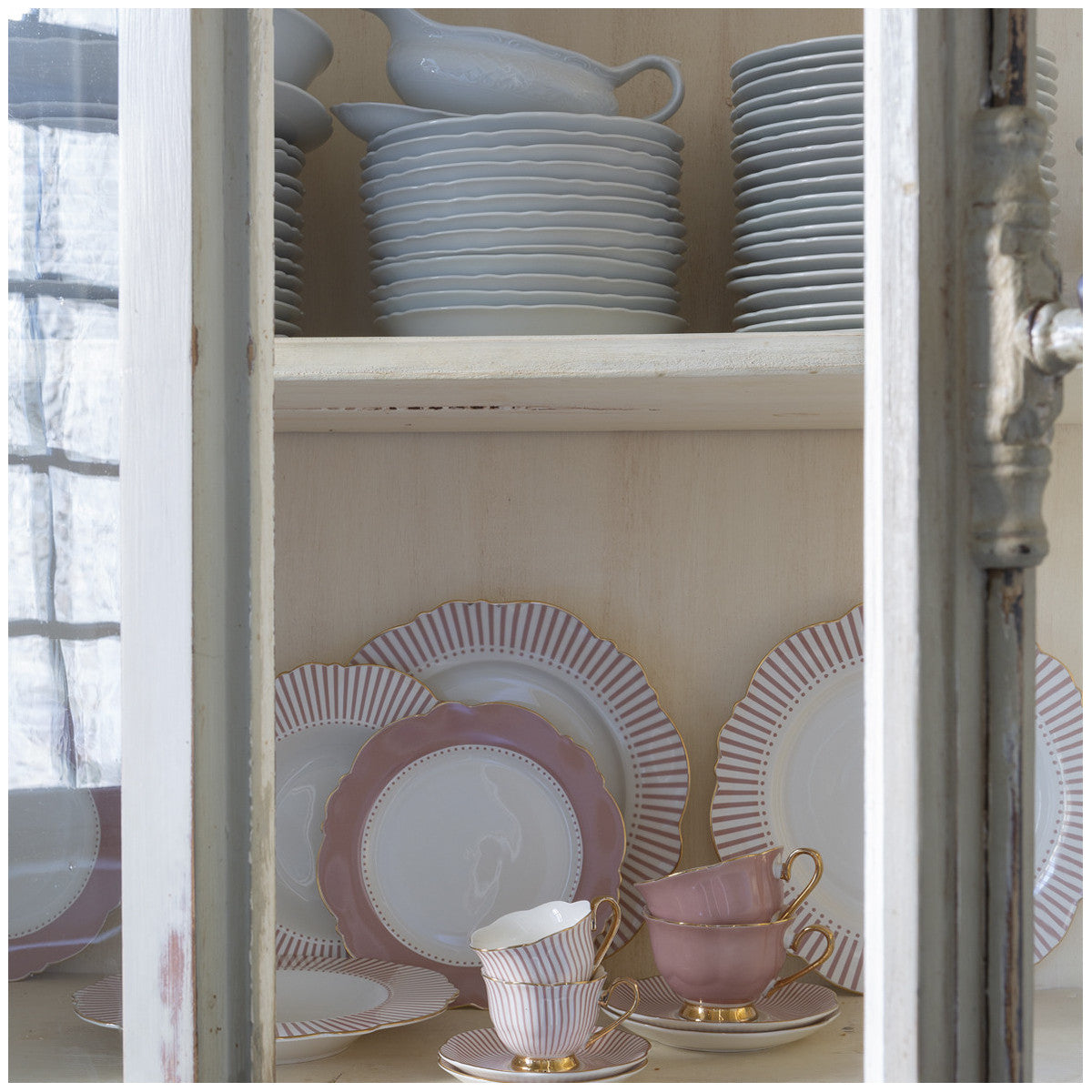 Set de dos tazas de café Madame de Récamier rosa