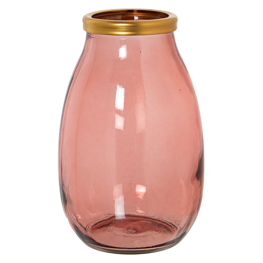 Jarrón vidrio reciclado rosa