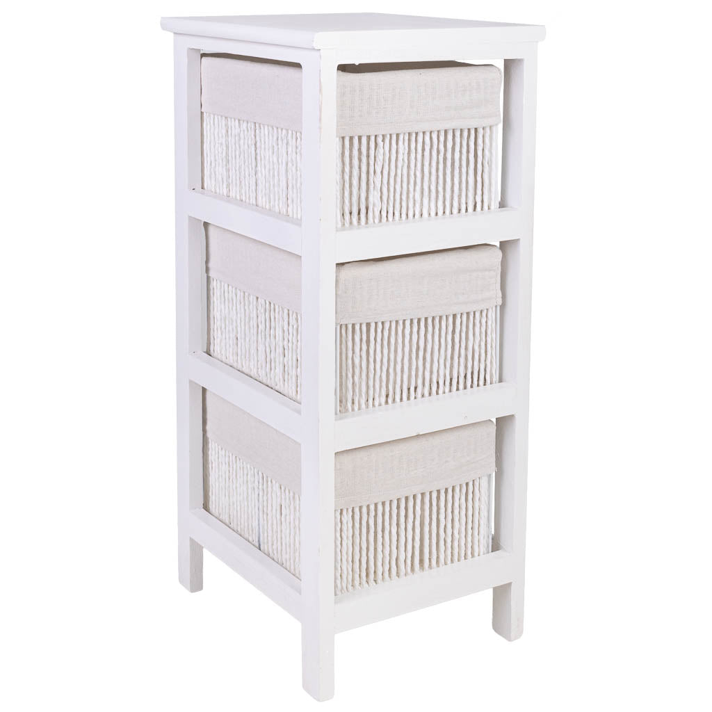 Cajonera blanca con cestas