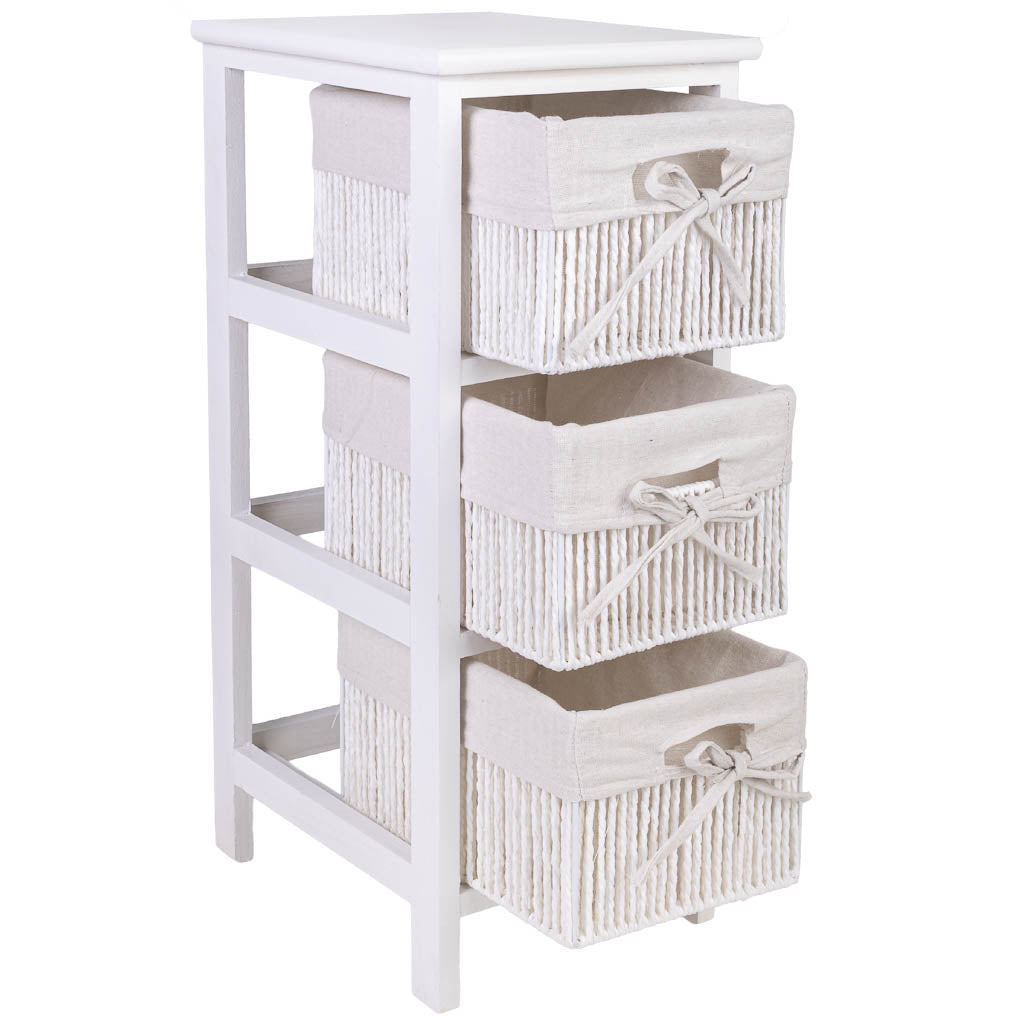 Cajonera blanca con cestas