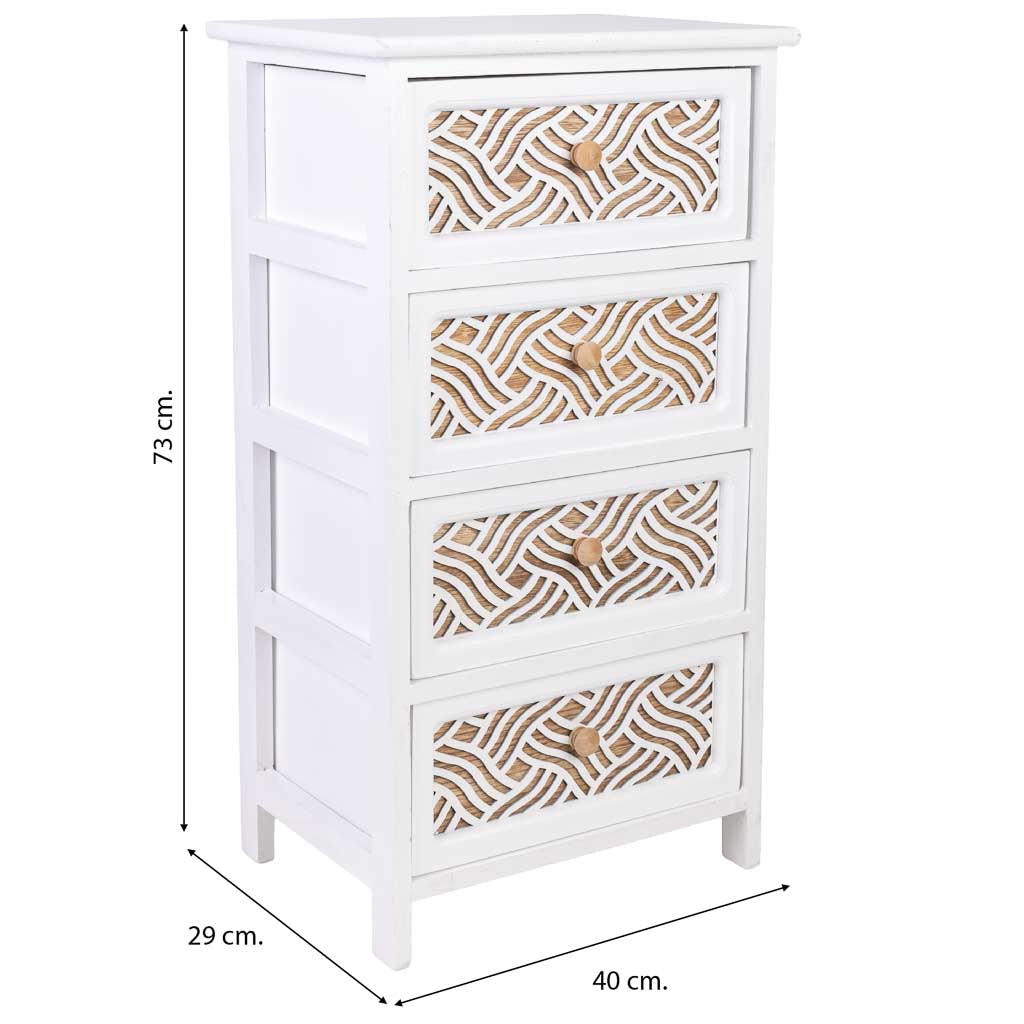 Cajonera de madera blanca