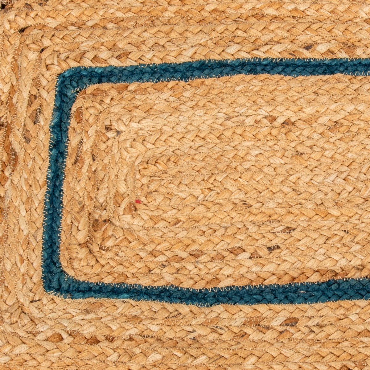 Alfombra ondas yute y azul