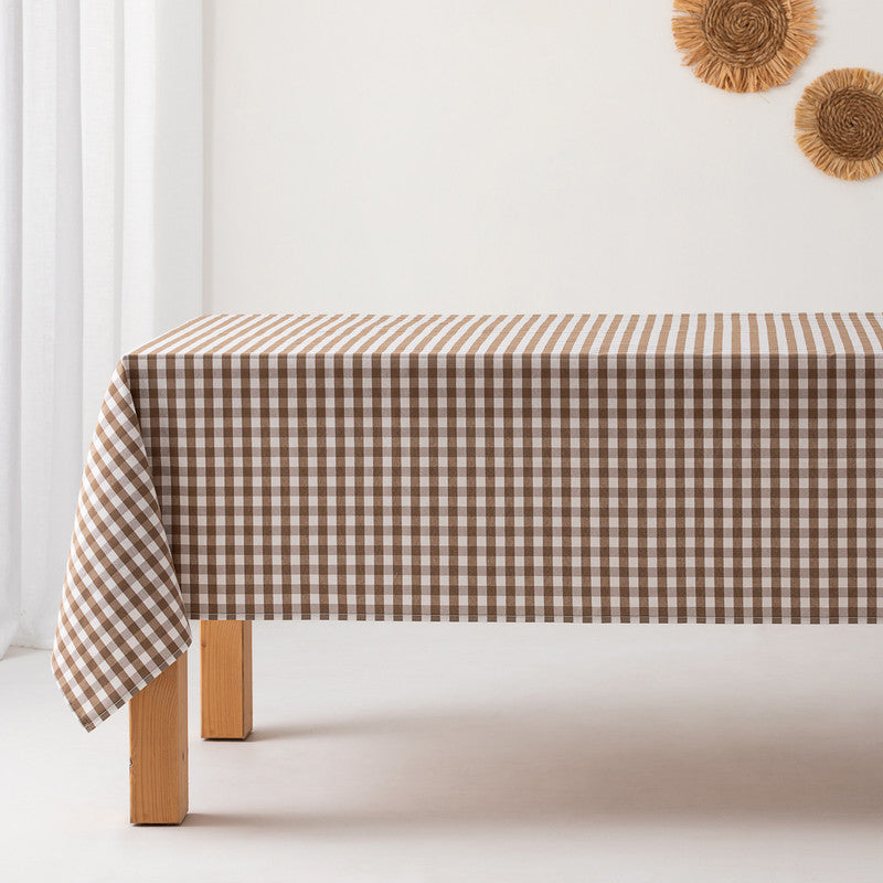 Mantel Antimanchas Tacto Tela Cuadro Vichy Algodón / 140x240cm