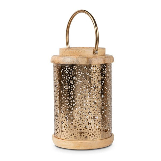 Farol de madera y metal grande