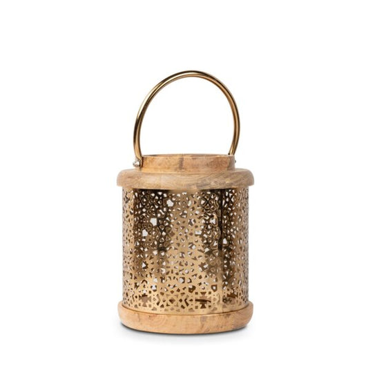 Farol de madera y metal pequeño