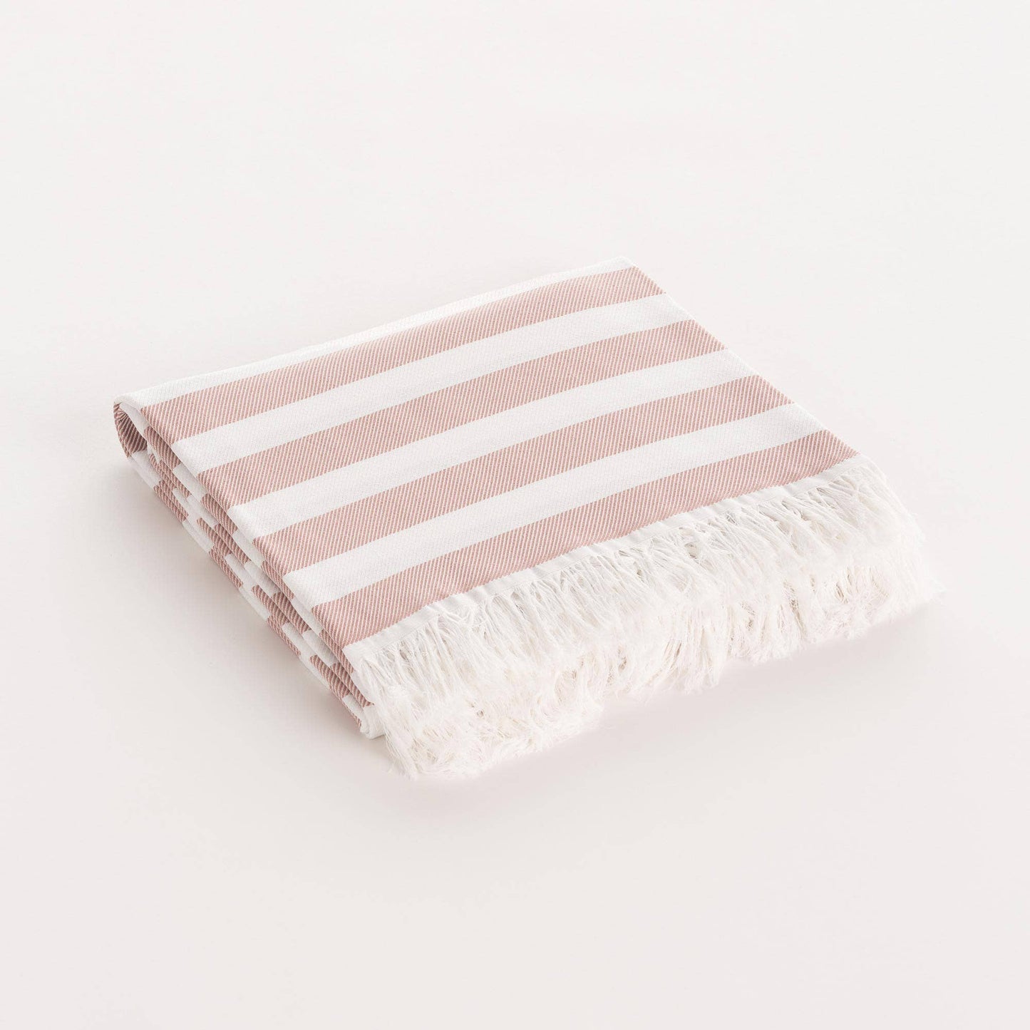 Fouta Pareo Toalla de Playa Algodón Suave con Flecos SALMA: Malva / 190x180 cm