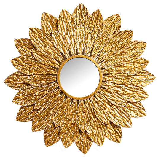 Espejo pétalos dorado
