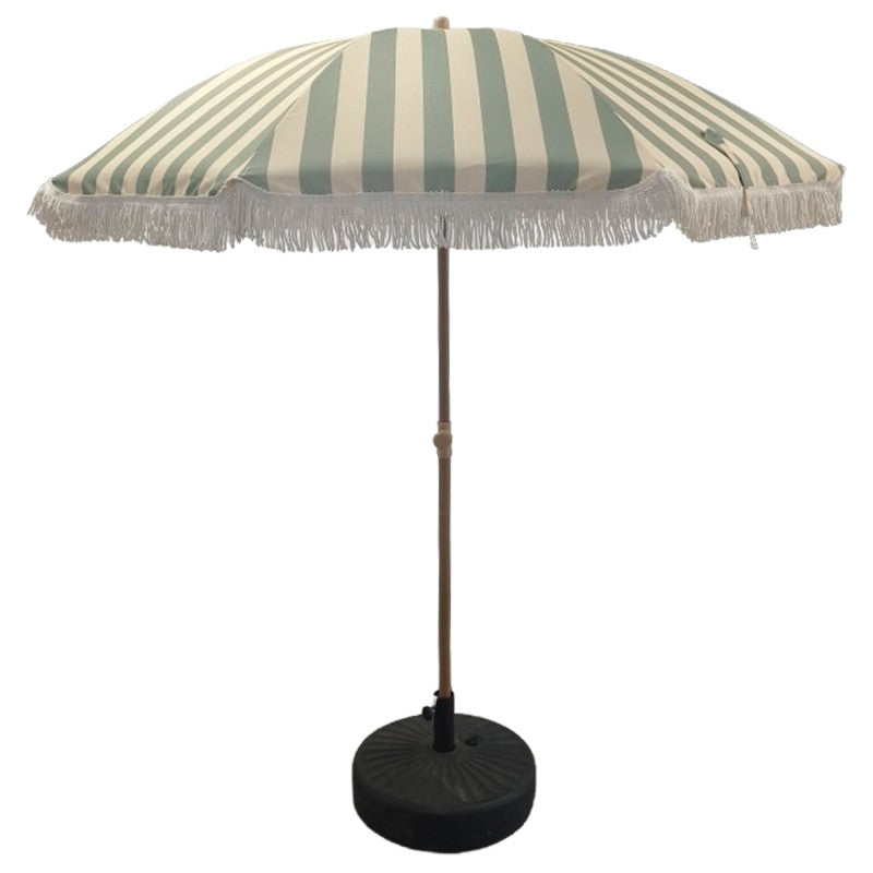 Sombrilla de jardín con flecos - verde