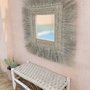 Banco madera y asiento de palmito - mediano