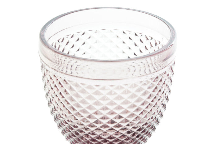 Set de 6 copas de cristal relieve rosa