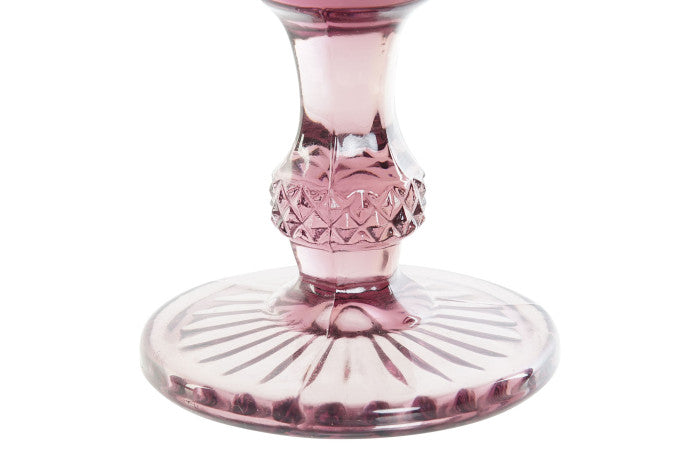 Set de 6 copas de cristal relieve rosa