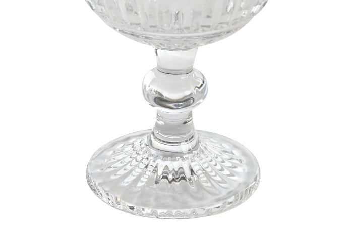 Set de 4 copas de cristal rayado transparente