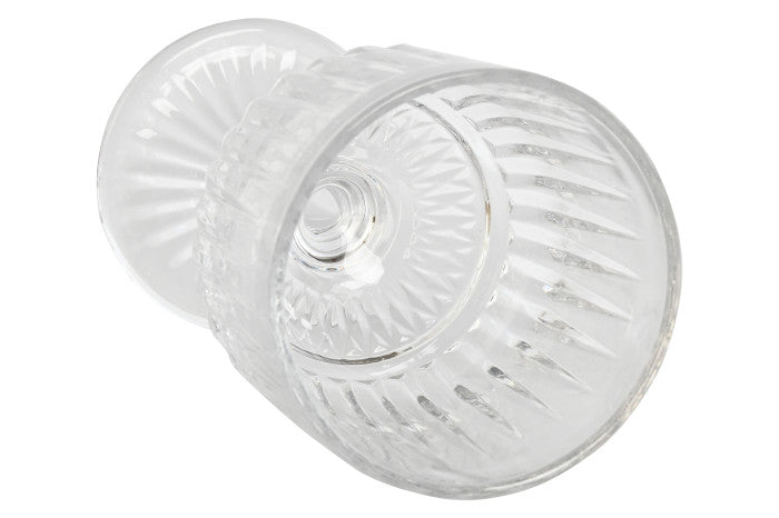 Set de 4 copas de cristal rayado transparente