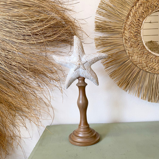 Decoración estrella de mar con pedestal