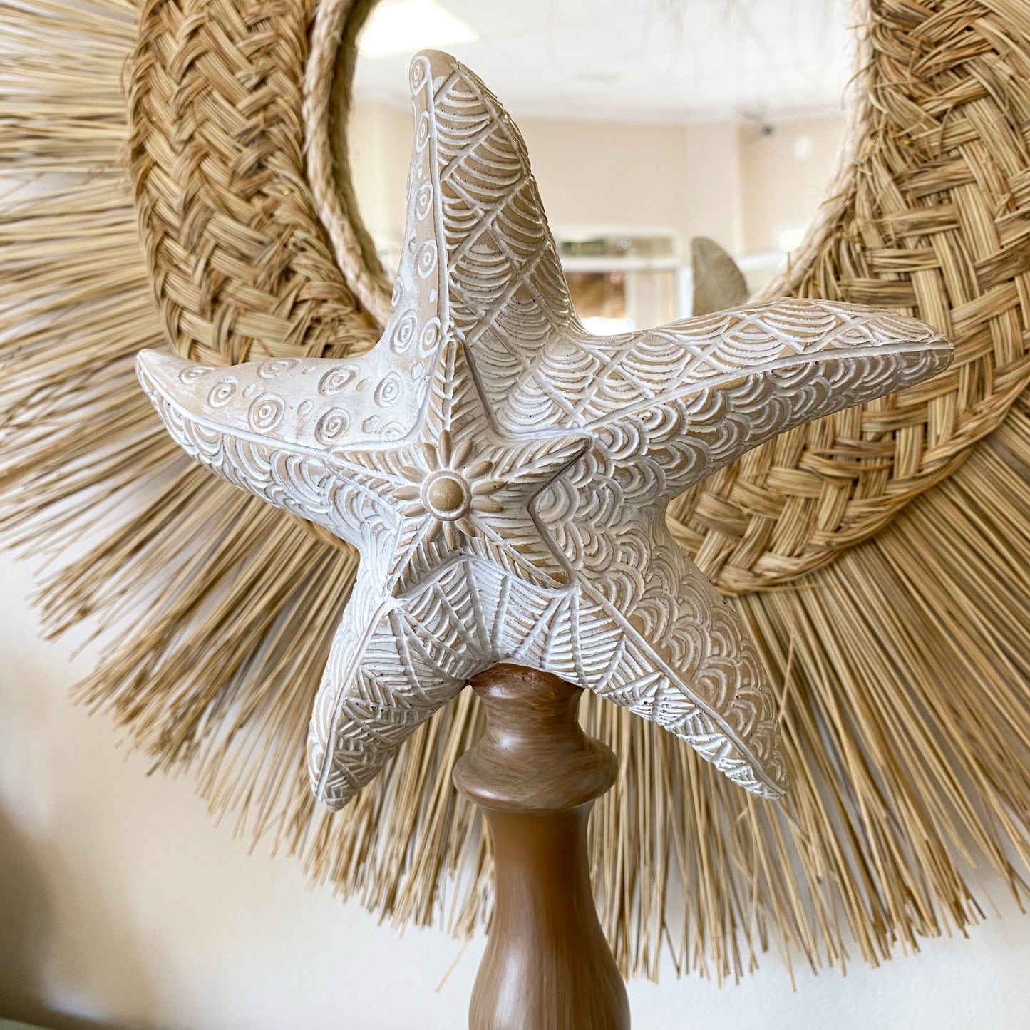 Decoración estrella de mar con pedestal