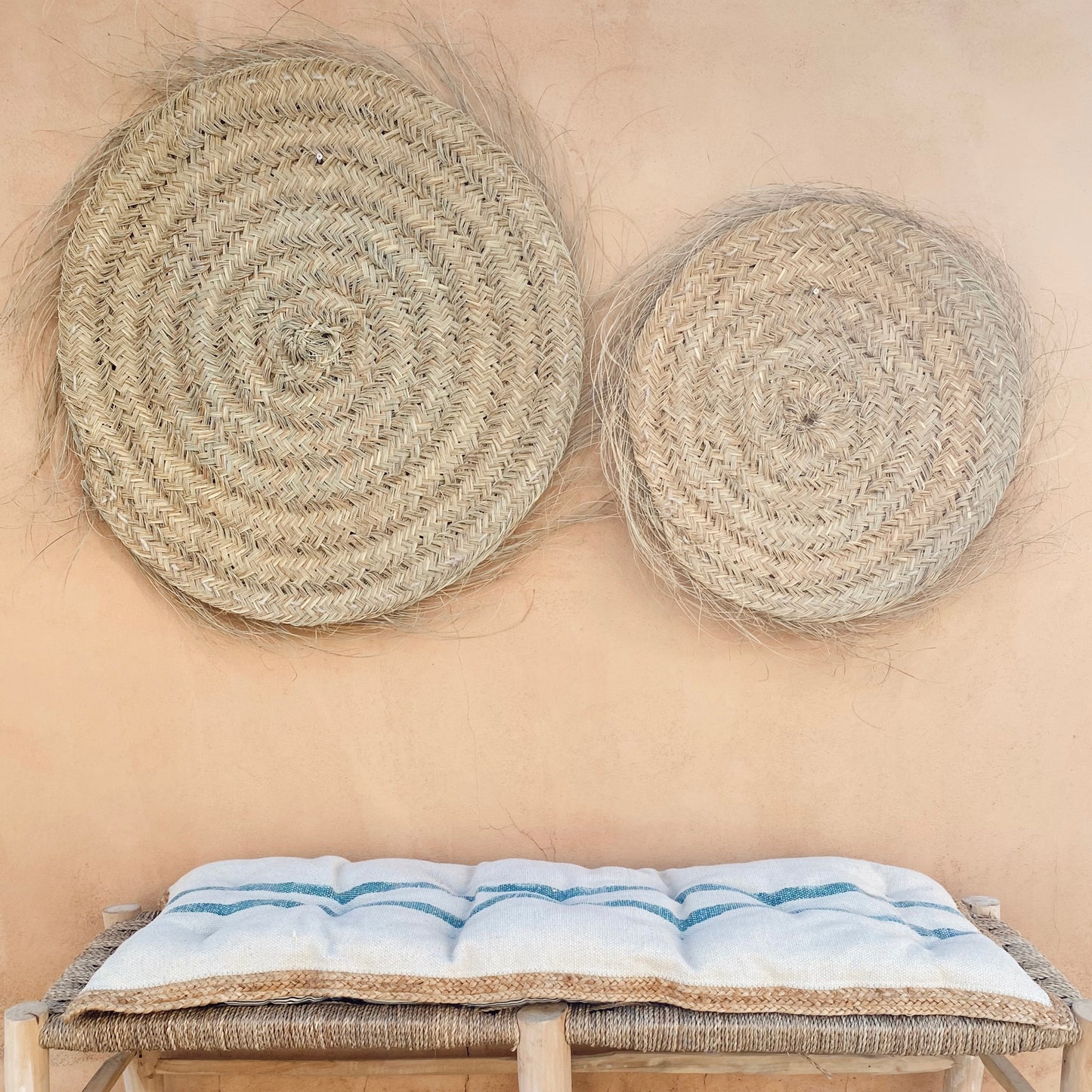 Decoración de pared de esparto