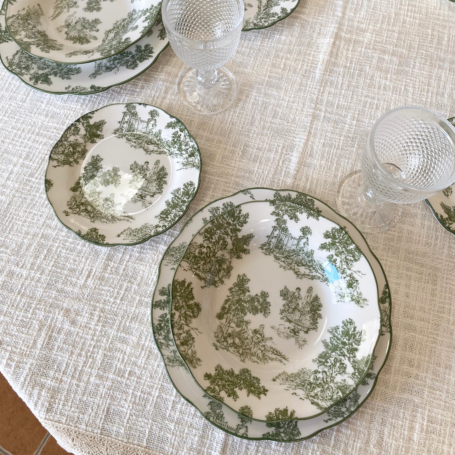 Vajilla Blanc Mariclo´ Toile verde