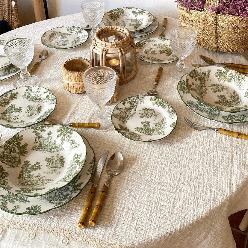 Vajilla Blanc Mariclo´ Toile verde