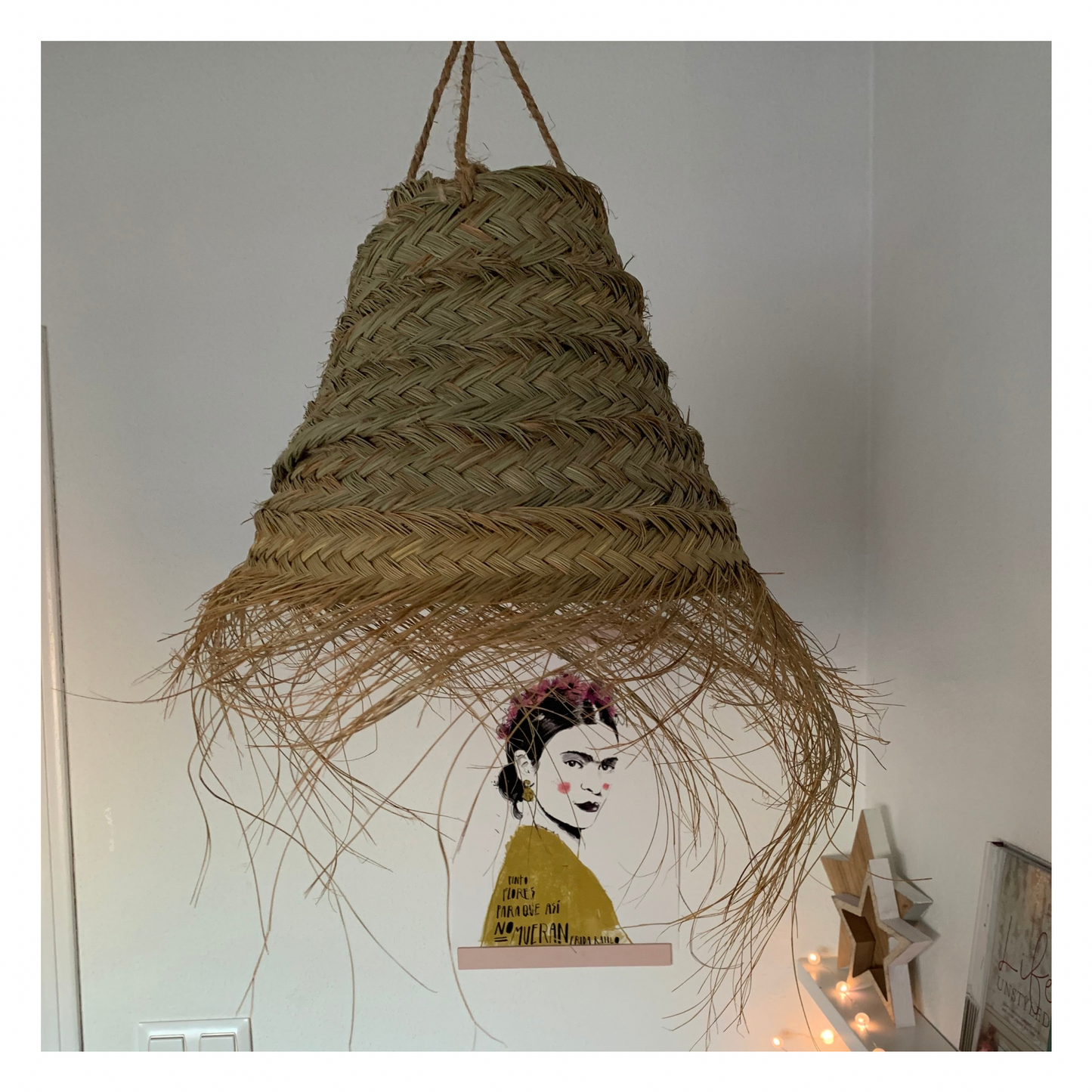 Pantalla cónica alta flecos