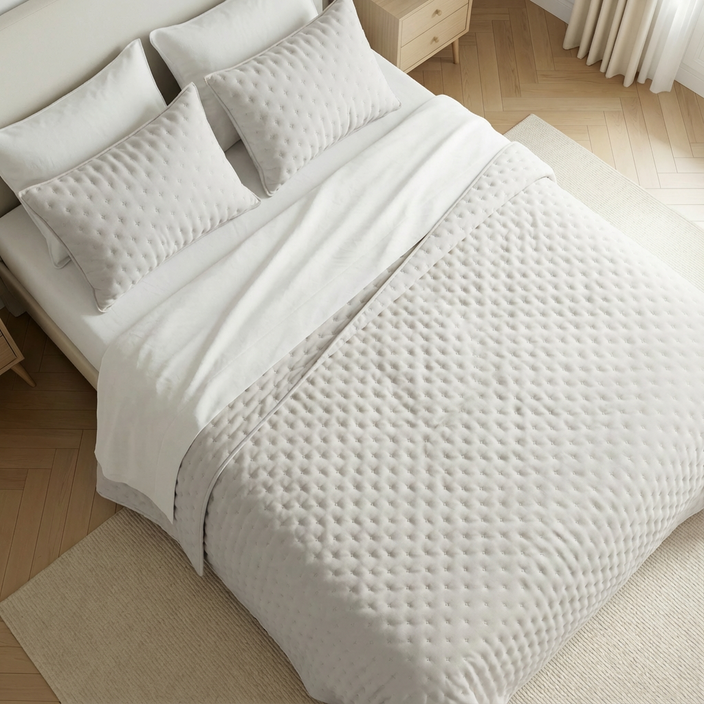 Colcha lisa acolchada Gris Plata tacto suave: 150 (250x280 cm)