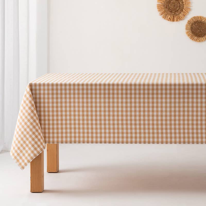 Mantel Antimanchas Tacto Tela Cuadro Vichy Algodón / 140x240cm