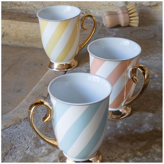 Taza Mug Madame de Récamier con rayas pastel