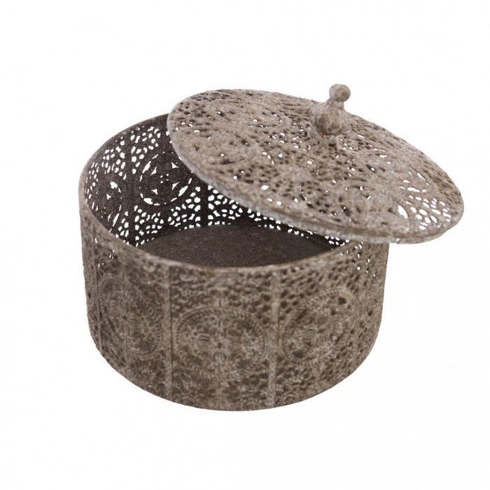 Caja decorativa metal calado