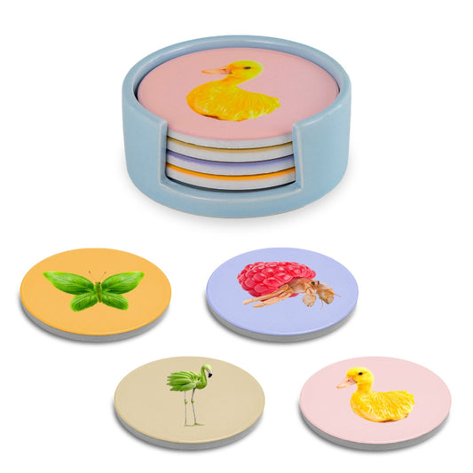 Juego de 4 posavasos animales
